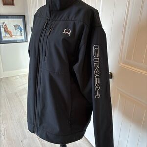 Cinch Black Softshell Jacket with Logo